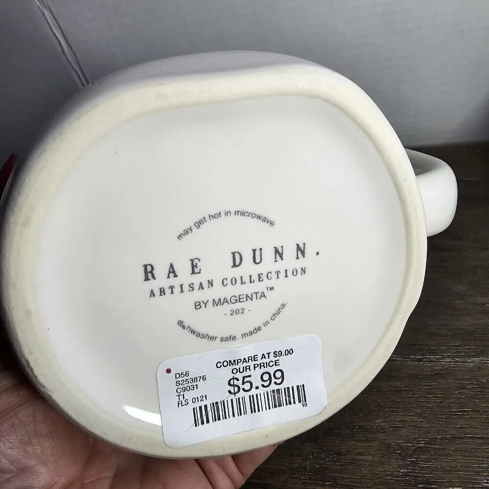 NWT Rae Dunn Artisan Kiss Me St Patrick's Day Mug Double Sided Four Leaf Clover